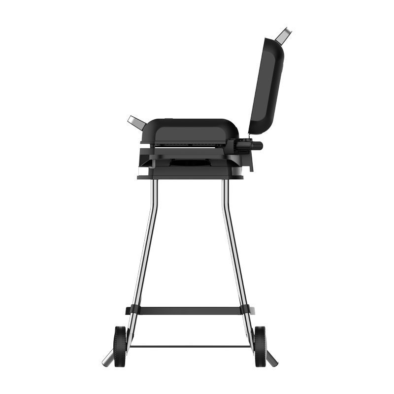 Primo PRBQ-40499 Μπάρμπεκιου  με σταντ, με πλαϊνά ράφια & καπάκι 41.8X37.3εκ. 3050W Μαύρο/Inox 