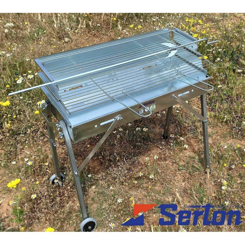 Serton 71732 Ψησταριά Κάρβουνου Γαλβανιζέ με 2 Ρόδες 60x30cm