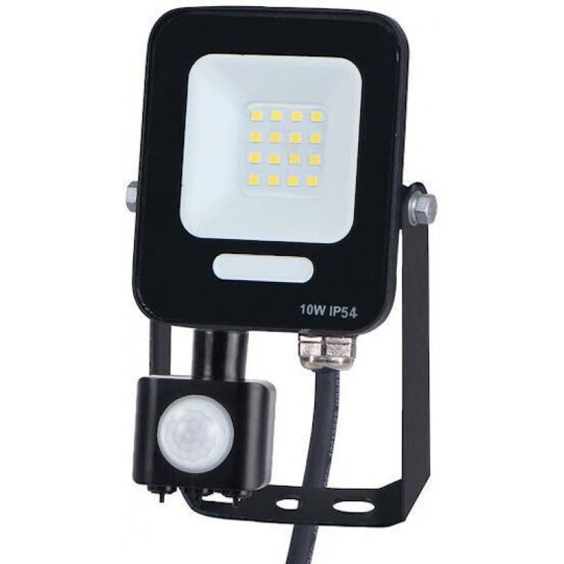 Eurolamp  147-69061 Προβολεας LED 10W SMD Με Περιστρεφομενο Ανιχνευτη Κινησης IP54 4000K PLUS Μαυρος (147-69061) 