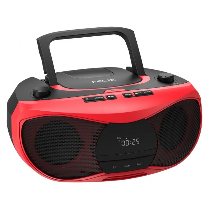 FELIX FCD-3918/RED Φορητό Ράδιο/CD/MP3/USB Player Με Bluetooth Κόκκινο