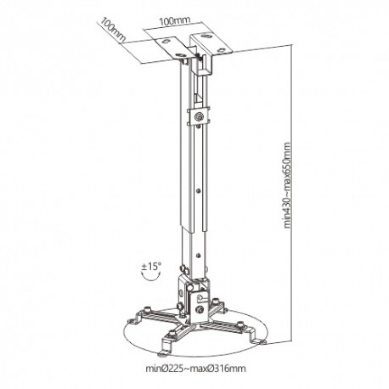 CONCEPTUM PRB-2 SIL Βάση Στήριξης Projector στην Οροφή Ύψος 430-650mm (0134335) CONCEPTUM PRB-2 SIL Βάση Στήριξης Projector στην Οροφή Ύψος 430-650mm (0134335)
