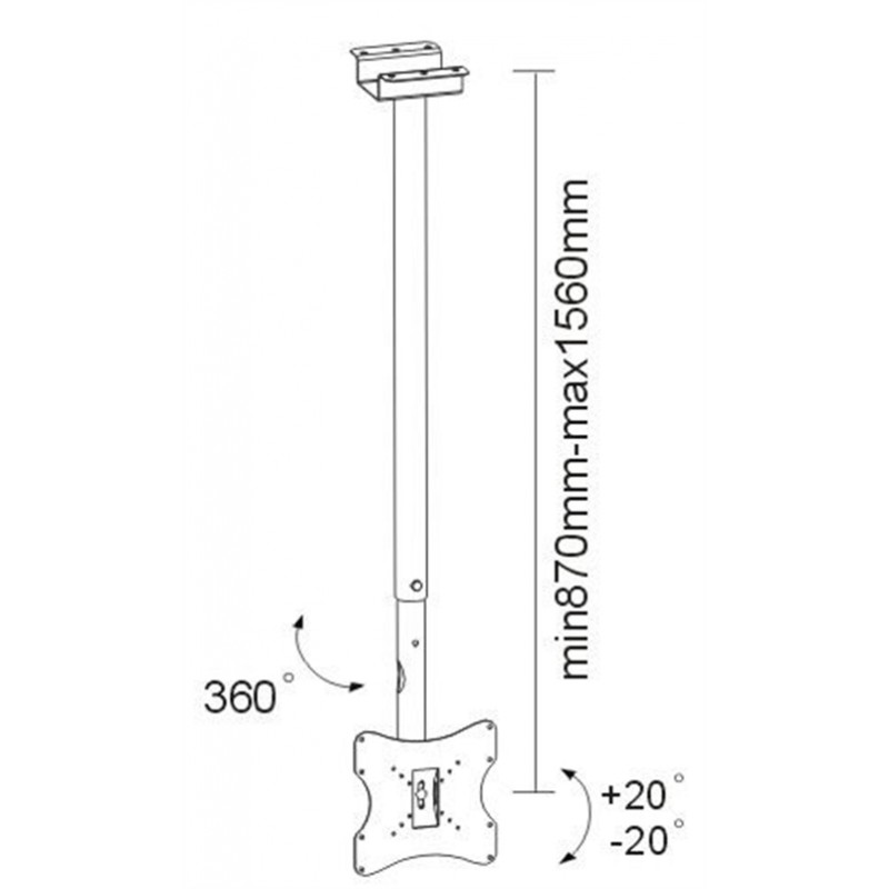 TELE LCD-CE5 Βάση Τηλεόρασης Οροφής 23"-43" 