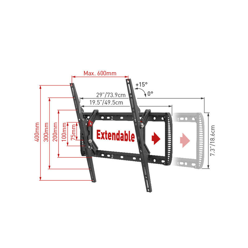 Barkan BM410T Βάση Τηλεόρασης Τοίχου 13" - 90" με Κλίση (950029)