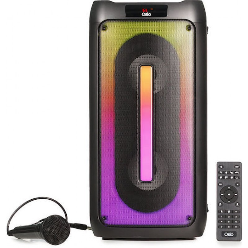 OSIO OBT-8020 Φορητό ηχείο Bluetooth με USB, LED, AUX, TF, RC, FM, TWS και ενσ. μικρόφωνο – 60W