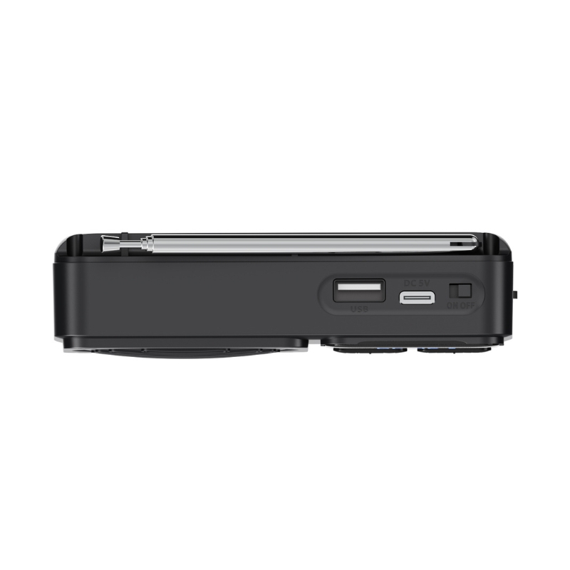 Akai APR-300BK Μαύρο μίνι φορητό ρετρό ραδιόφωνο FM/AM, Bluetooth, USB, microSD