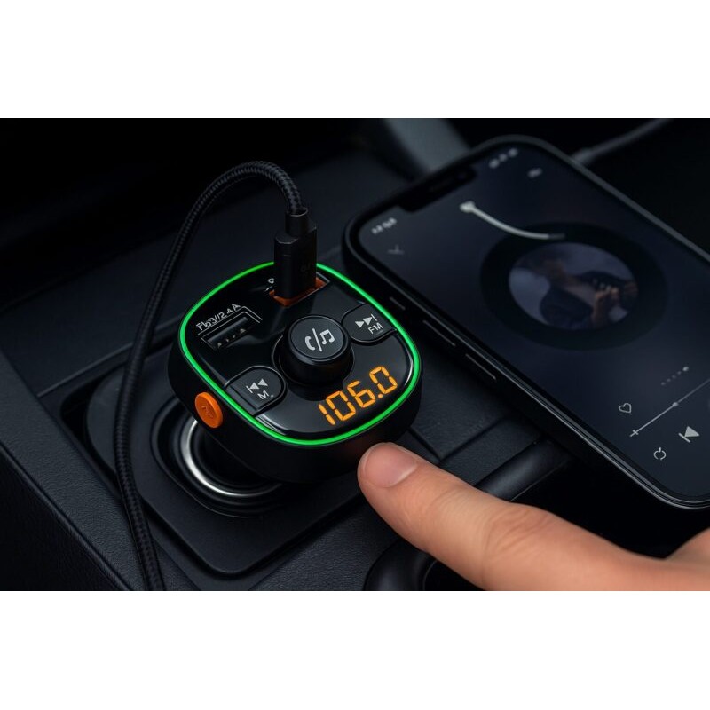 Akai FMT-54T FM Transmitter αυτοκινήτου με Bluetooth V5.0, LED, QC3.0, Hands-Free 