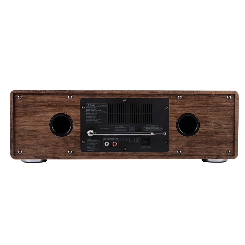 Akai AM-100 Rhapsody Ηχοσύστημα με CD player, ασύρματη φόρτιση, Bluetooth, 2xUSB για αναπαραγωγή και φόρτιση, EQ, FM, Aux-In, υποδοχή ακουστικών και τηλεχειριστήριο-30W RMS Μαύρο 