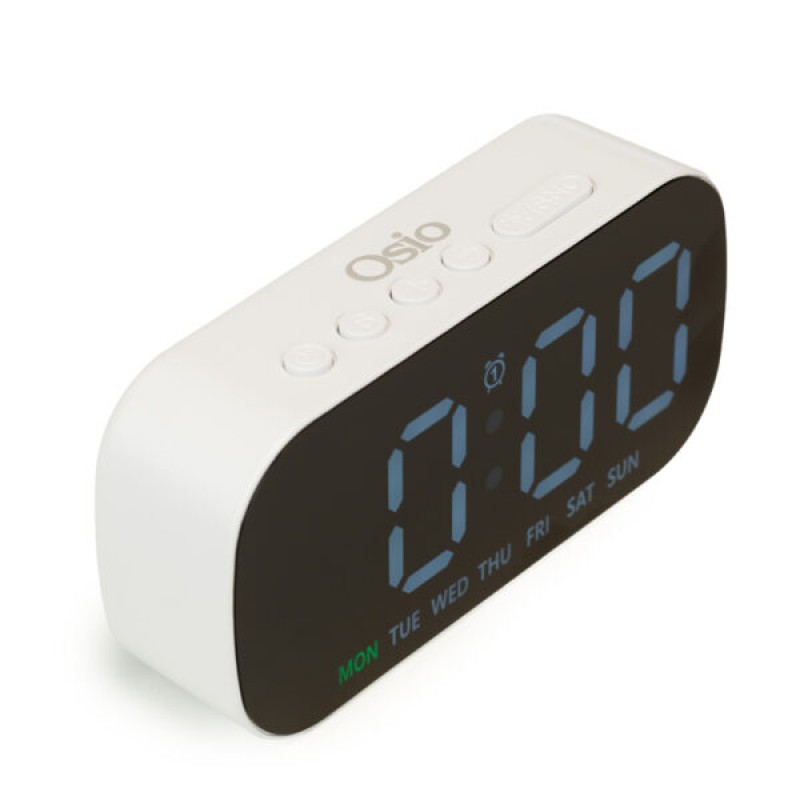 Osio OCA-3015W ξυπνητήρι με ένδειξη θερμοκρασίας και ημερομηνίας, Λευκό (151221-0001)