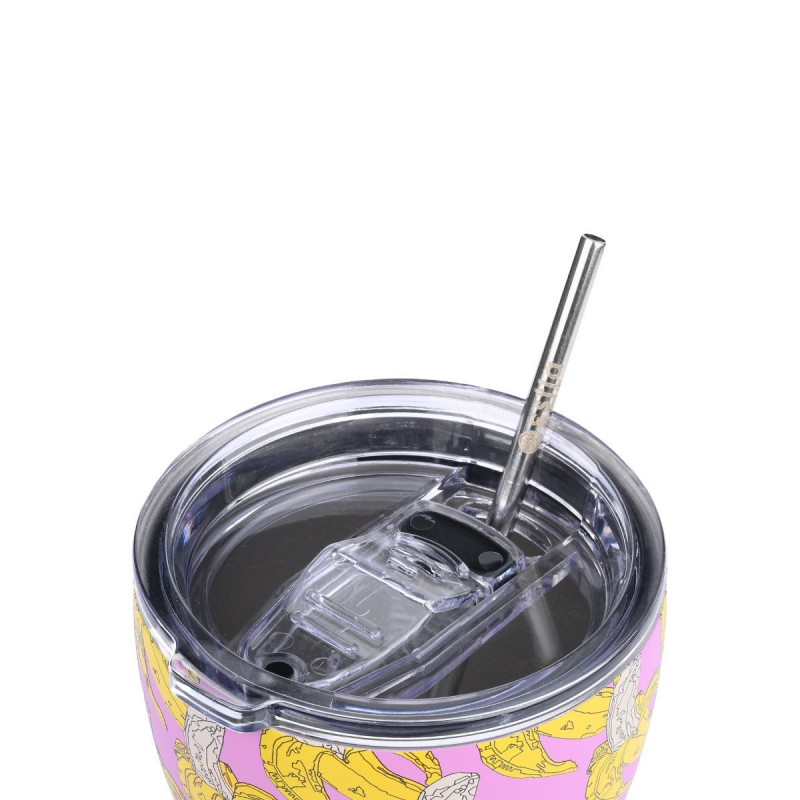 Estia Coffee Mug Save The Aegean Ποτήρι Θερμός με Καλαμάκι 350ml BANANA SWIRL (01-23072)
