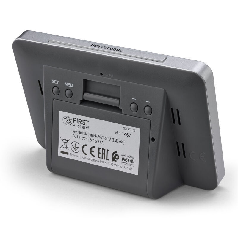 First Austria FA-2461-6-BA Ασύρματος μετεωρολογικός σταθμός με αισθητήρα εξωτερικού χώρου και ξυπνητήρι (199210-0001) First Austria FA-2461-6-BA Ασύρματος μετεωρολογικός σταθμός με αισθητήρα εξωτερικού χώρου και ξυπνητήρι (199210-0001)