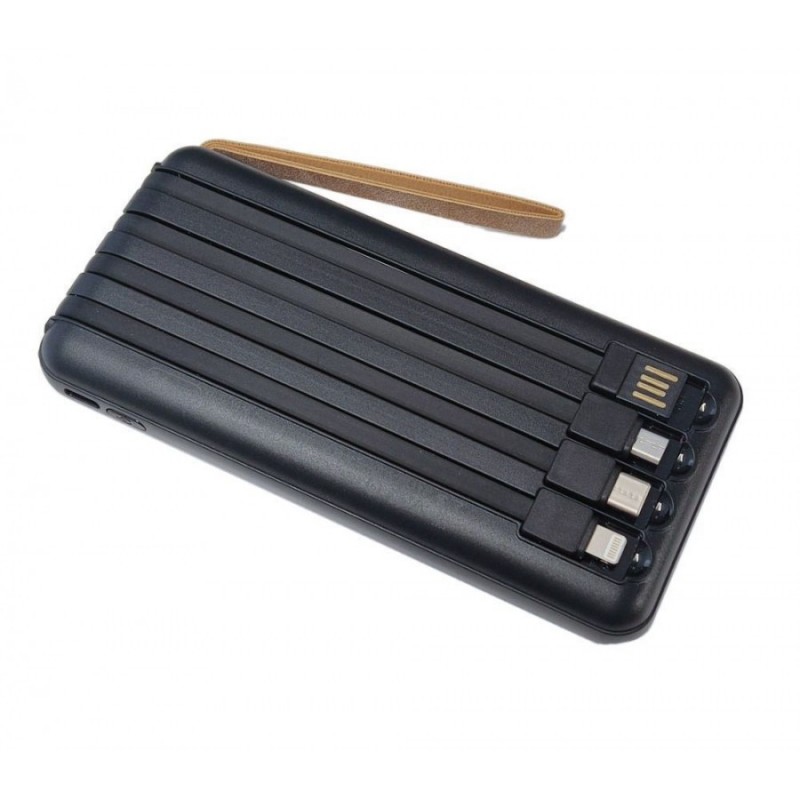 Powerbank με ηλιακό πάνελ, 4in1, 10.000mah, Y179, Black (810385)