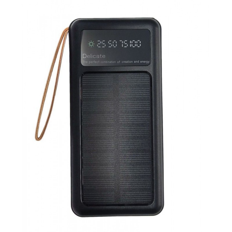 Powerbank με ηλιακό πάνελ, 4in1, 10.000mah, Y179, Black (810385)
