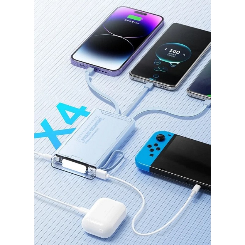 Powerbank S106, Powerbank με χωρητικότητα 10.000mah, USB-A, USB-C, Μαύρο (811276black)