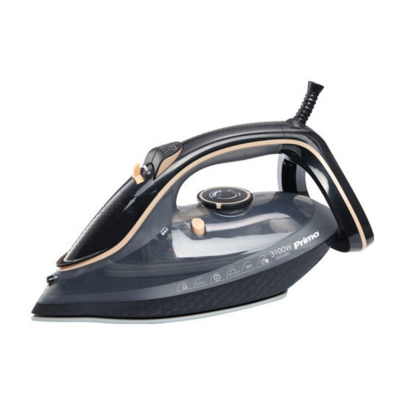 Primo PRSI-40505 Σίδερο ατμού Κεραμική πλάκα 3100W Anti-drip-Anti-calc-Auto shut-off Μαύρο-Kρεμ (400505)