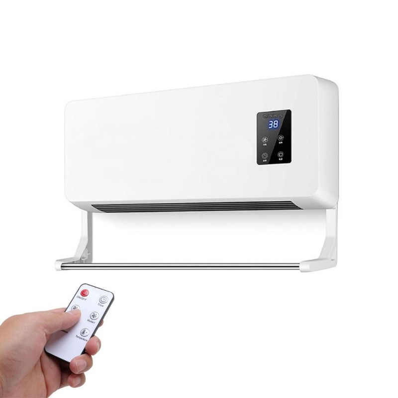 Clever L-2008 Αερόθερμο Επιτοίχιο με τηλεχειριστήριο και χρονοδιακόπτη 1800W Λευκό (170063)