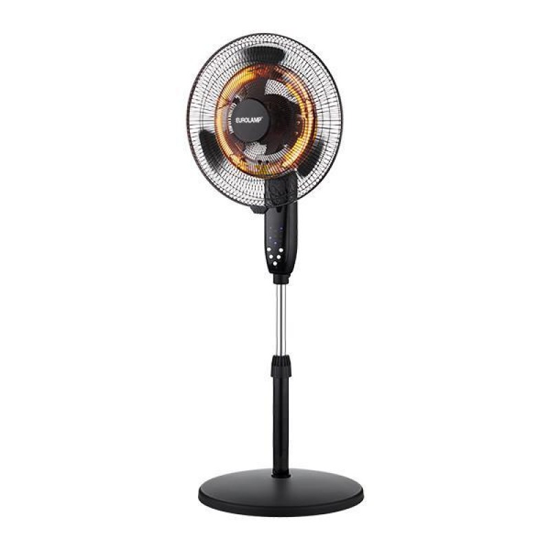 Eurolamp 300-20018 Ανεμιστήρας Ορθοστατης Φ40 32W & Θερμαντικό 2000W 2 σε 1 Μαύρος (300-20018)
