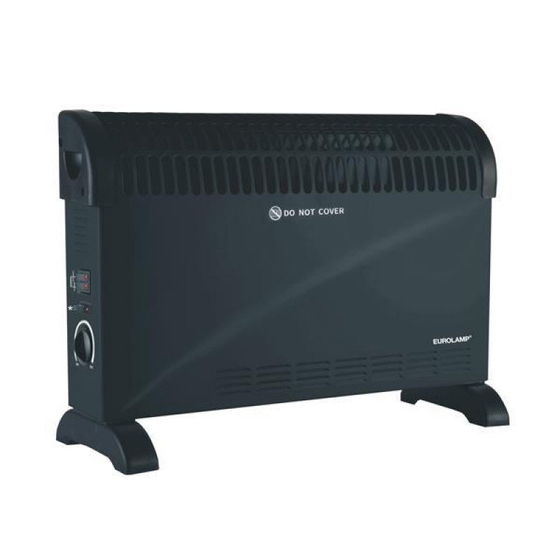 EUROLAMP 300-41605 Θερμαντικό σώμα CONVECTOR με TURBO 2000W με Θερμοστάτη Μαύρο (300-41605)