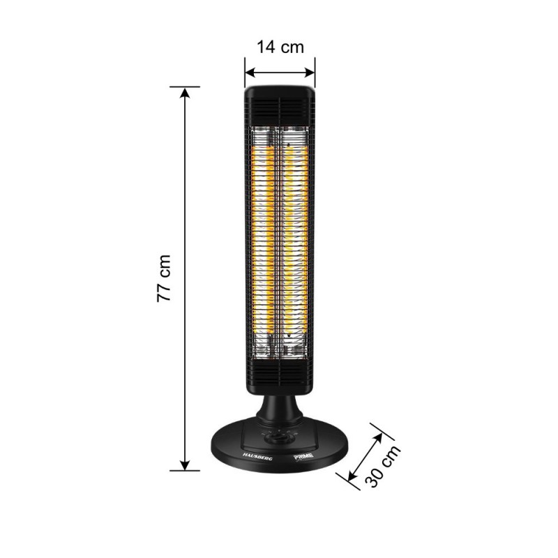 TELEMAX 42-8565 Θερμαντικό Κατοπτρο Carbon Hausberg HB-8565NG 1000W (42-8565)
