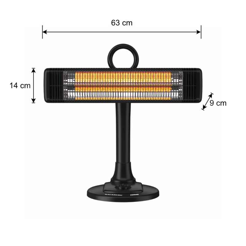 TELEMAX 42-8565 Θερμαντικό Κατοπτρο Carbon Hausberg HB-8565NG 1000W (42-8565)