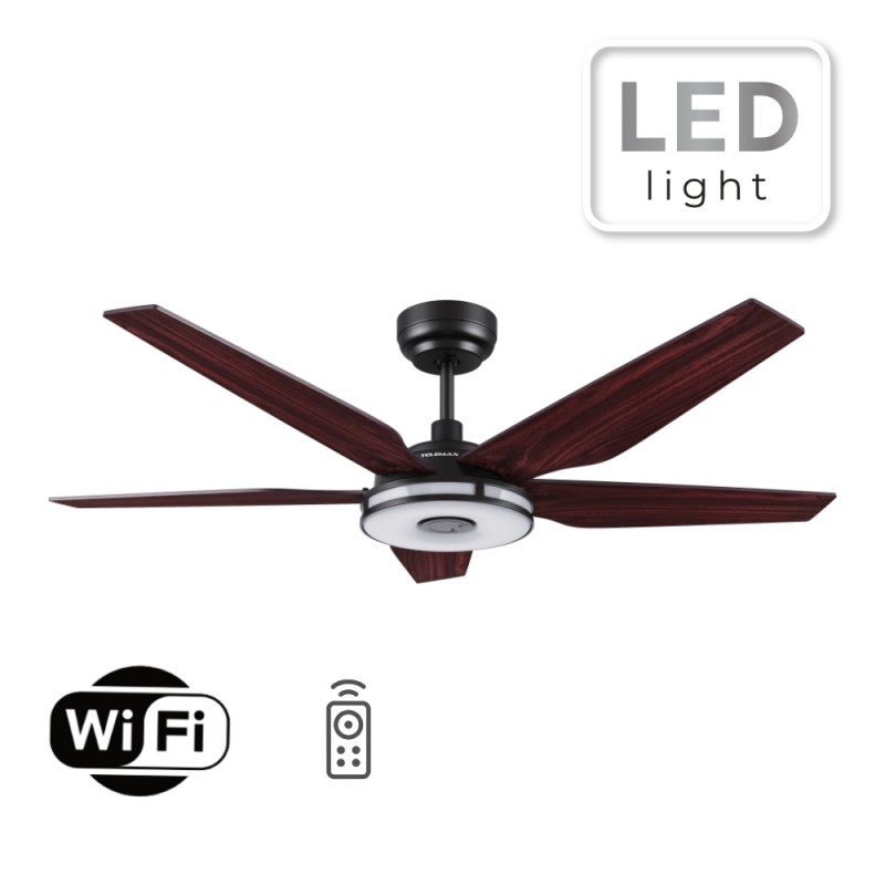 Telemax CES565SL  Ανεμιστήρας Οροφής DC με WI-Fi και Τηλεχειριστήριο Brown (30-0565)