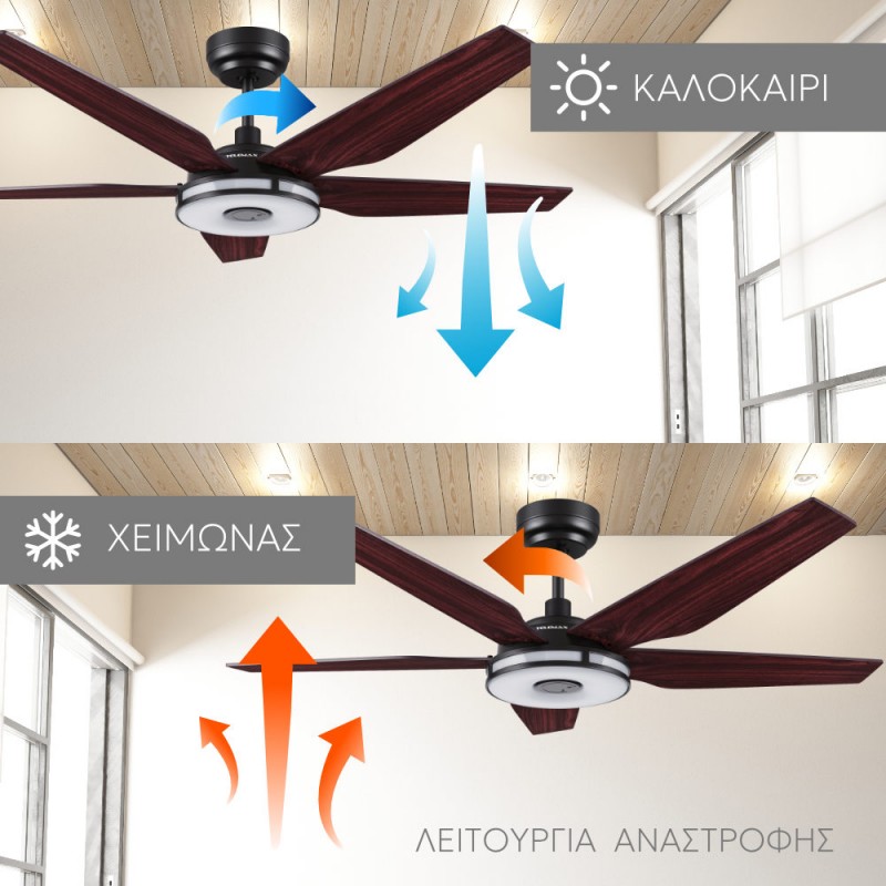 Telemax  CES565SL Ανεμιστήρας Οροφής DC με WI-Fi και Τηλεχειριστήριο Light Wood (30-0566)