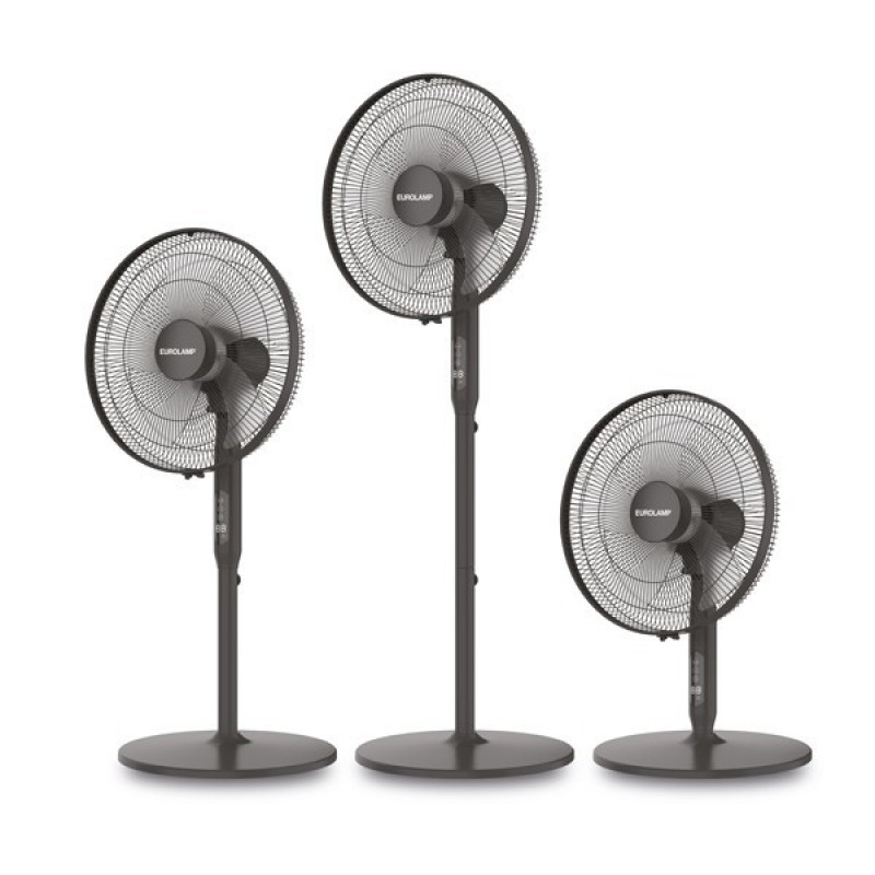 Eurolamp 300-20024 Ανεμιστήρας Ορθοστάτης 3 σε 1 με Οθόνη LED με DC Μοτέρ & Κοντρόλ 45cm 25W Μαύρος 
