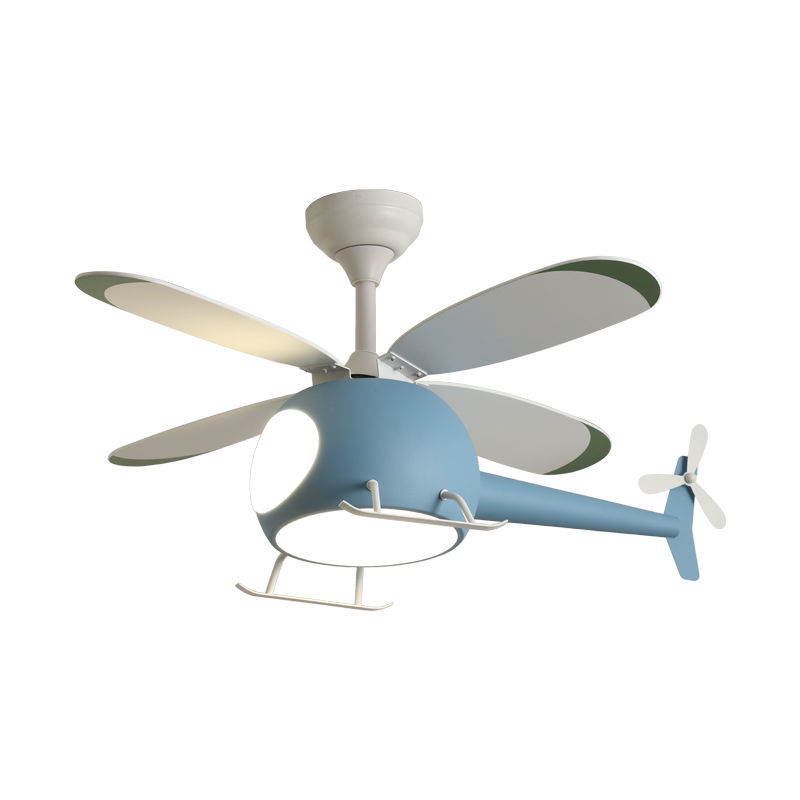 Primo PRCF-80678 Ανεμιστήρας Οροφής Helicopter  Kids Series DC 98εκ. Με Τηλεχειριστήριο LED 4Φτερά Μπλέ (800678)
