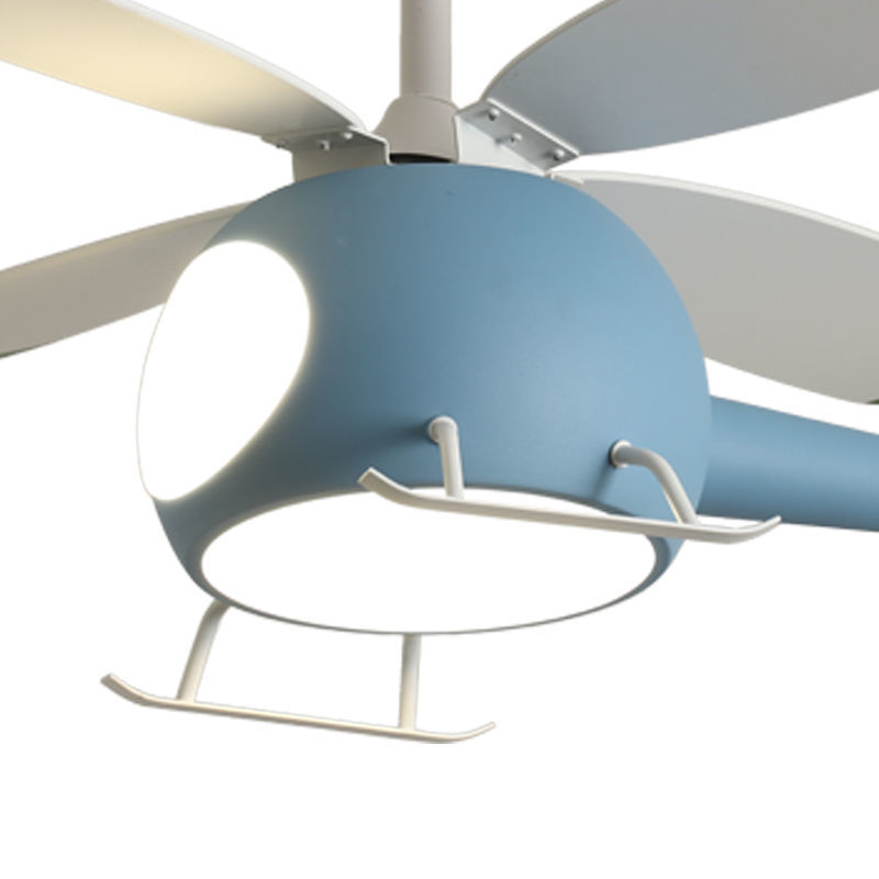 Primo PRCF-80678 Ανεμιστήρας Οροφής Helicopter  Kids Series DC 98εκ. Με Τηλεχειριστήριο LED 4Φτερά Μπλέ (800678)