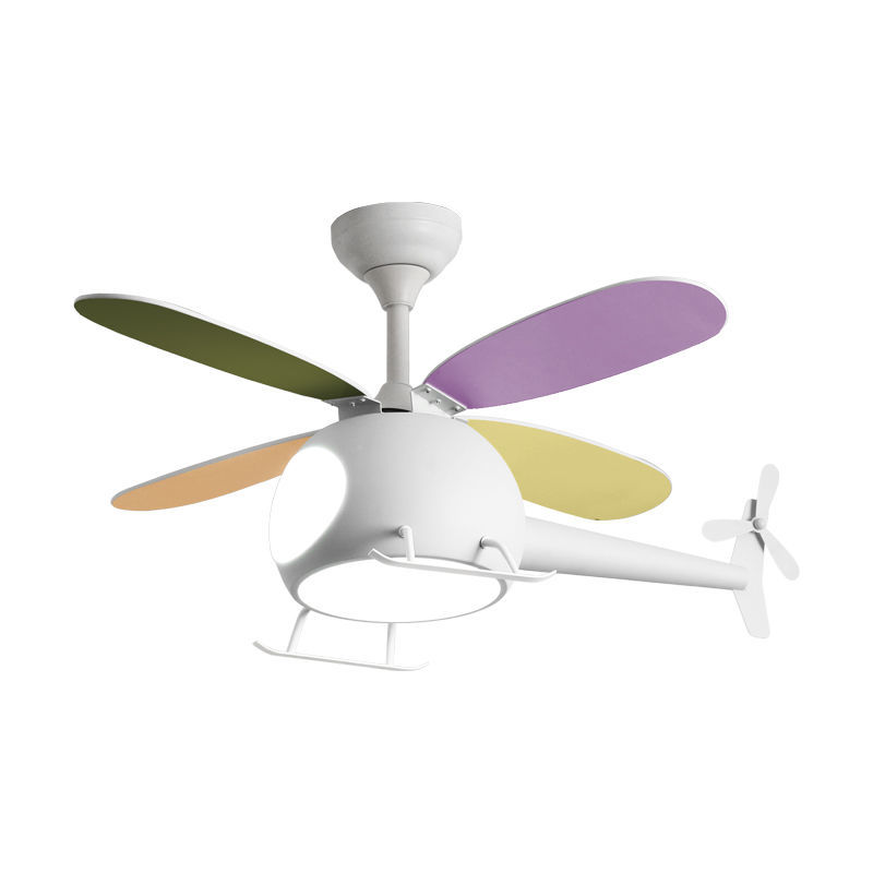 Primo PRCF-80679 Ανεμιστήρας Οροφής Helicopter  Kids Series DC 98εκ. Με Τηλεχειριστήριο LED 4Φτερά Λευκός (800679)