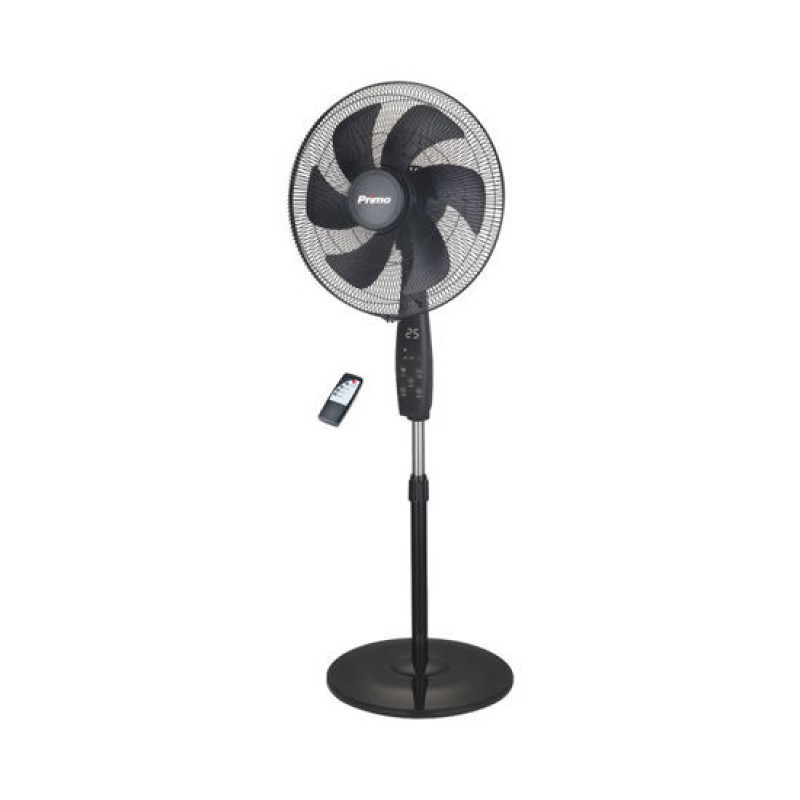 Primo  PRSF-80698D Ανεμιστήρας Ορθοστάτης 18'' 45εκ. Με Τηλεχειριστήριο και DC μοτέρ 6 Φτερά Μαύρος 