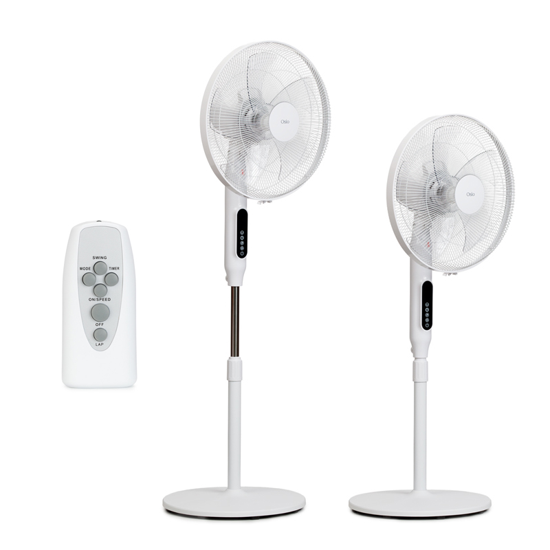 Osio OSF-9010 Λευκός ανεμιστήρας δαπέδου 16”, 3 ταχυτήτων με οθόνη και τηλεχειριστήριο-50W