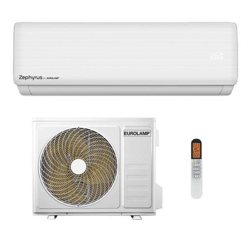 Eurolamp 300-28021 ΚΛΙΜΑΤΙΣΤΙΚΟ 12000BTU WIFI DC INVERTER R32, XAB1 PANEL, 4IN1 FILTER, iFEEL, GOLDEN FINS, 3D AIR, A+++/A++ Zephyrus (300-28021)