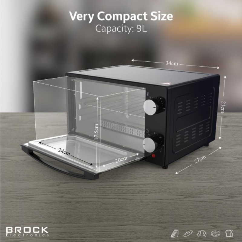 Brock TO-9001B Μίνι Φουρνάκι 9Lt 1500W  