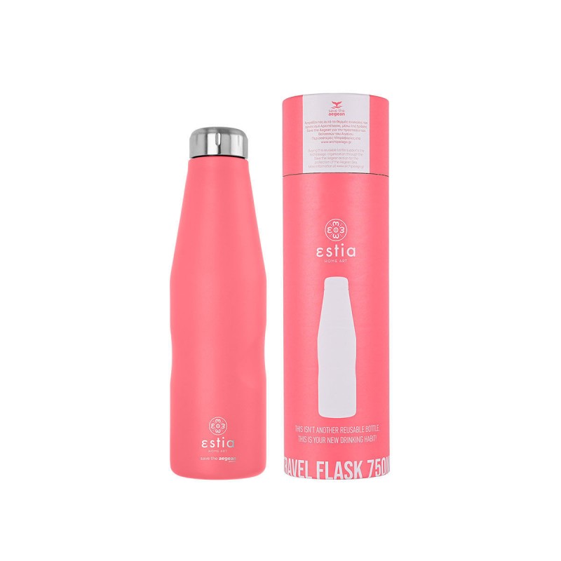 Estia 01-16586  Θερμός Travel Flask Save the Aegean Fusion Coral 750ml 