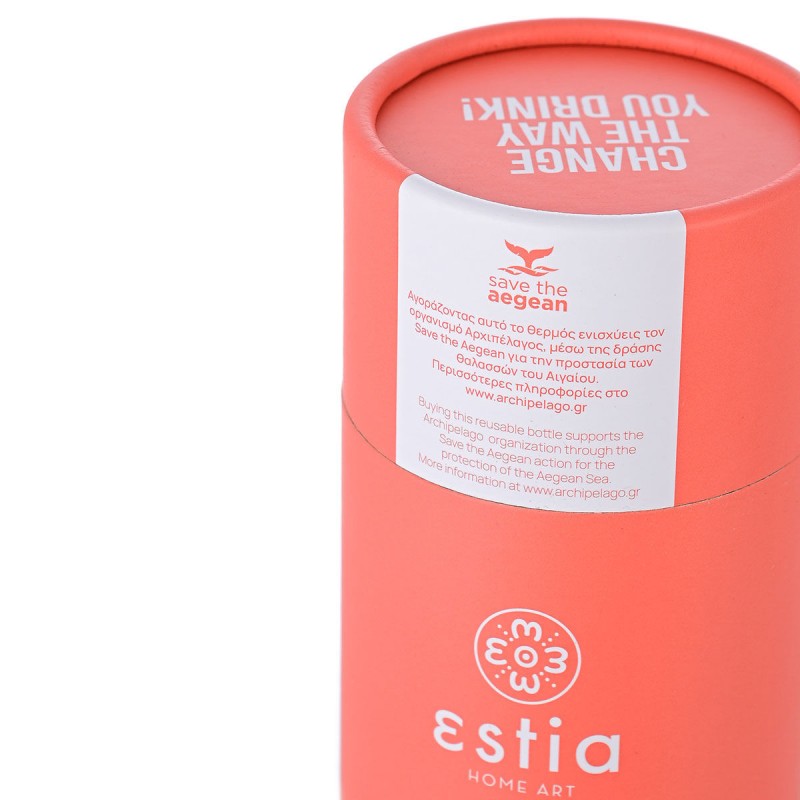 Estia 01-16586  Θερμός Travel Flask Save the Aegean Fusion Coral 750ml 