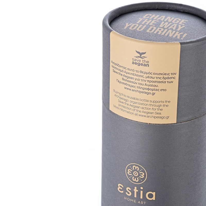 Estia Θερμός TRAVEL FLASK SAVE THE AEGEAN 750ml FJORD GREY (01-9823)