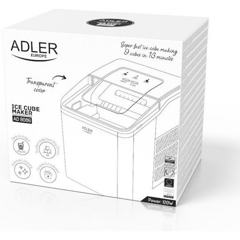ADLER AD8086 Παγομηχανή 1.5L 100W SILVER 