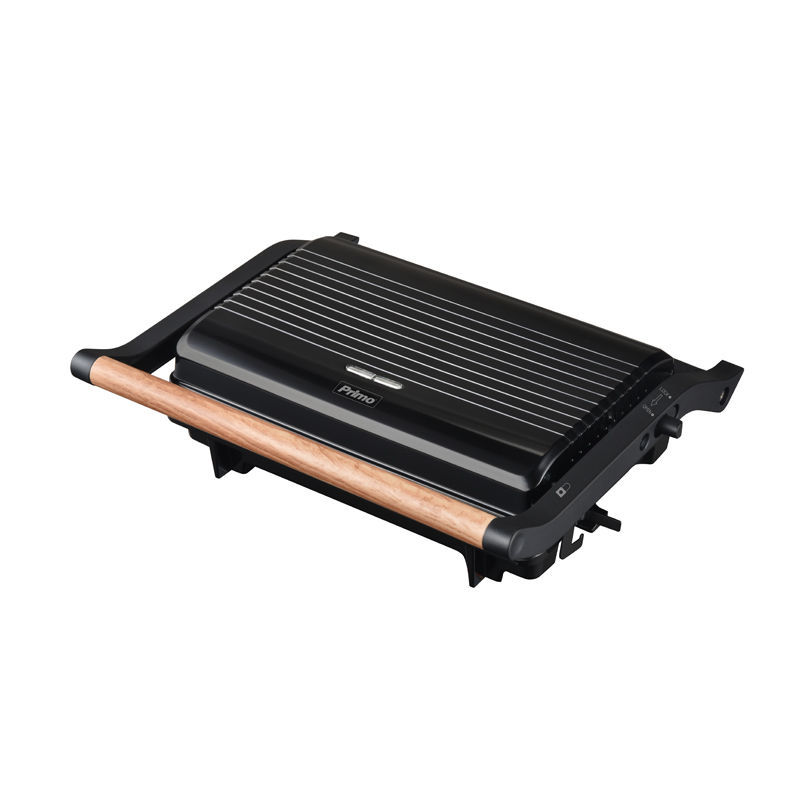 Primo PRPT-40492 Τοστιέρα Panini Αντικολλητικές πλάκες 1000W Wooden/Μαύρη 