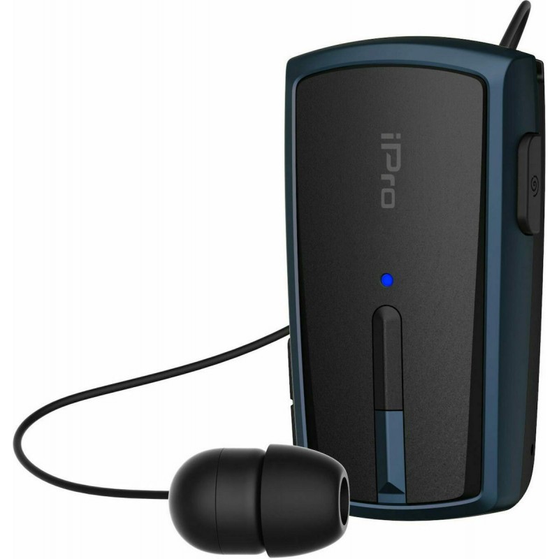 iPro RH120 In-ear Bluetooth Handsfree Ακουστικό Πέτου Μαύρο-Μπλε