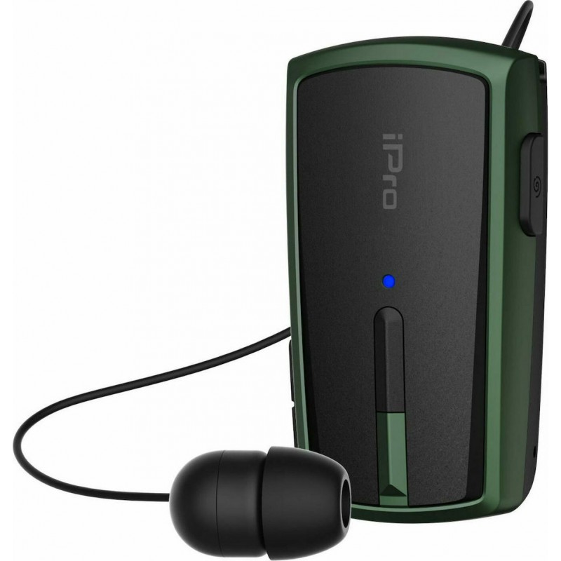 iPro RH120 In-ear Bluetooth Handsfree Ακουστικό Πέτου Μαύρο-Πράσινο
