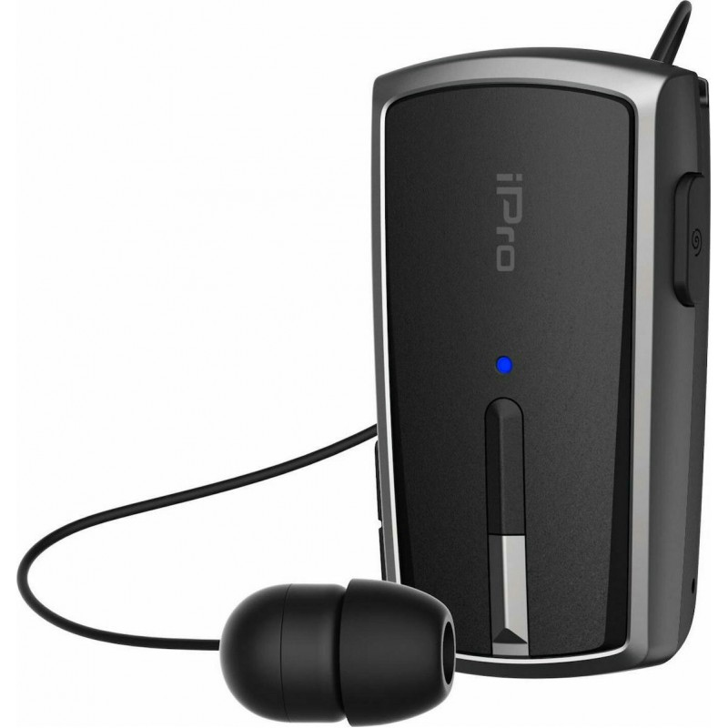 iPro RH120 In-ear Bluetooth Handsfree Ακουστικό Πέτου Μαύρο-Γκρί