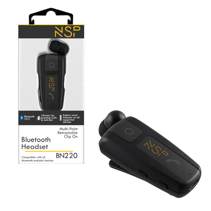 NSP BN220 Bluetooth v5.3 hands free multipoint με κλιπ και δόνηση