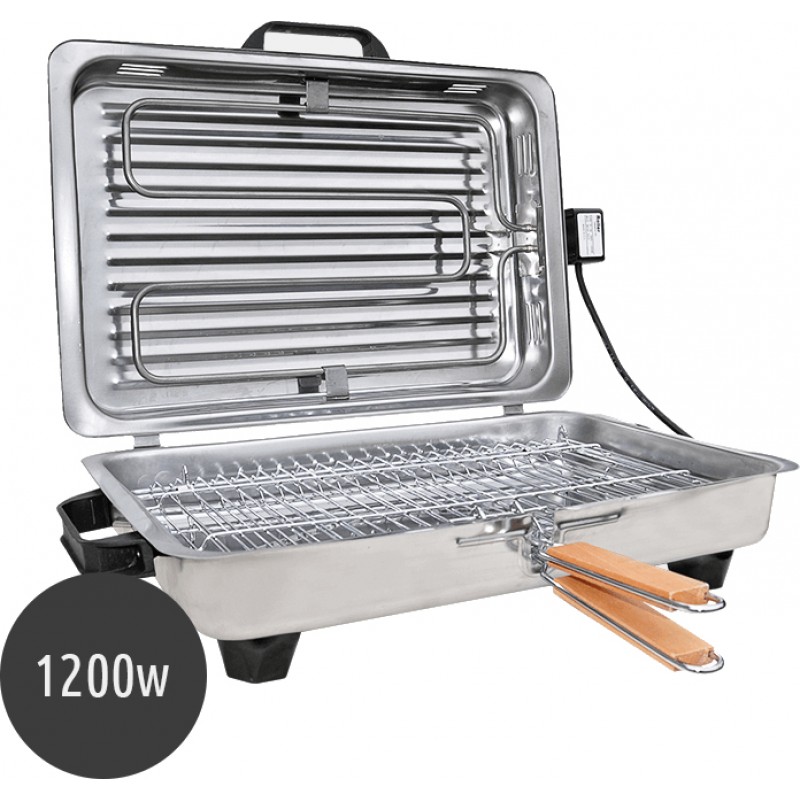 ROLLER 20207 Ψηστιέρα Ηλεκτρική Ορθογώνια 1200W & Inox Διπλή Σχάρα 38x24.5cm