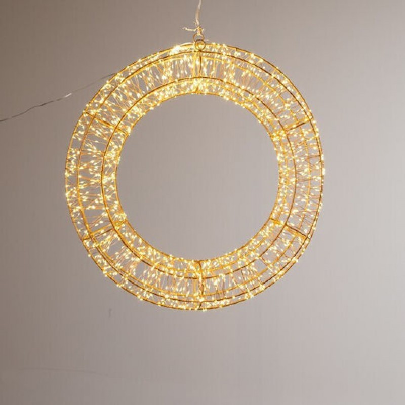 EUROLAMP 600-22569 Φωτιζομενο Στεφανι 100εκ, 2400 MINI LED, 31V Μετασχηματιστη, Χρονοδιακοπτη, IP44, 5m (600-22569)