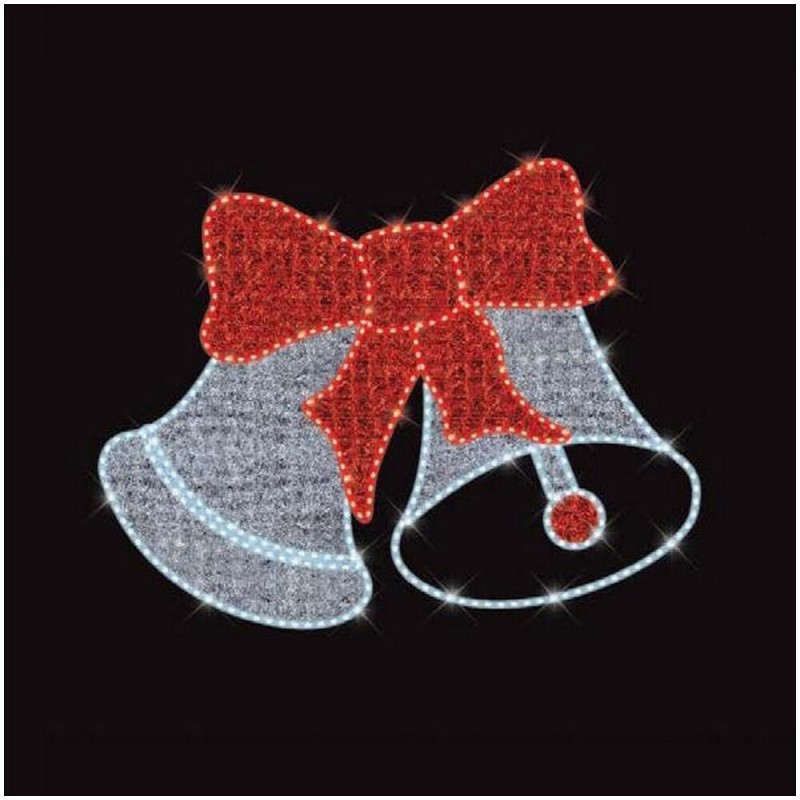 EUROLAMP 600-23364 XMAS Επαγγελματικό Επιστήλι Σχέδιο Καμπάνες με Φιόγκο, IP65 LED (600-23364)