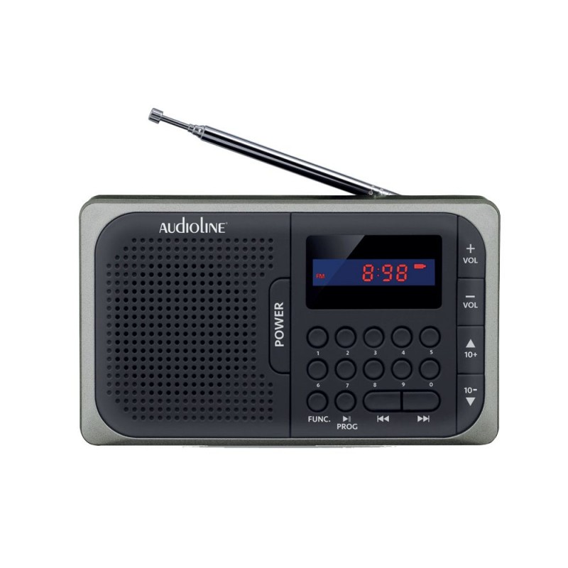 AUDIOLINE TR-210 Ψηφιακό ραδιόφωνο μπαταρίας με USB και κάρτα μνήμης SD    Μαύρο/Ασημί