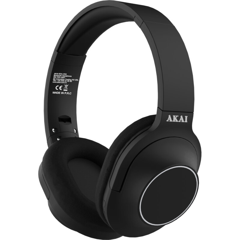 Akai BTH-P23 Ασύρματα Bluetooth Οver Εar Ακουστικά Hands Free με Μicro SD και Ραδιόφωνο
