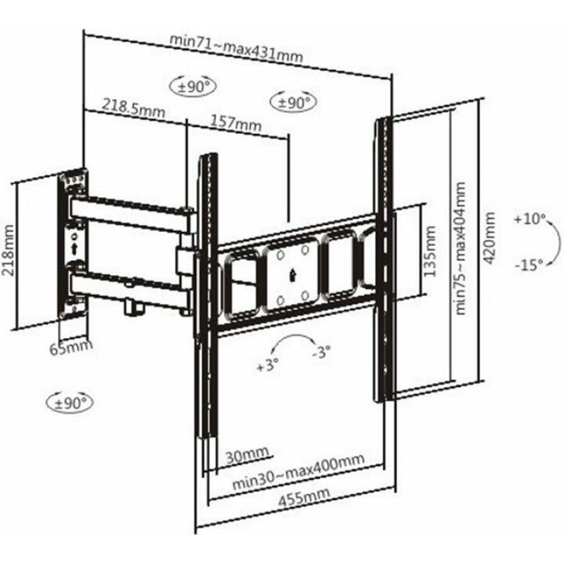 Brateck LPA63-443 Βάση τοίχου τηλεόραση 32'' - 55'' (37114) Brateck LPA63-443 Βάση τοίχου τηλεόραση 32'' - 55'' (37114)