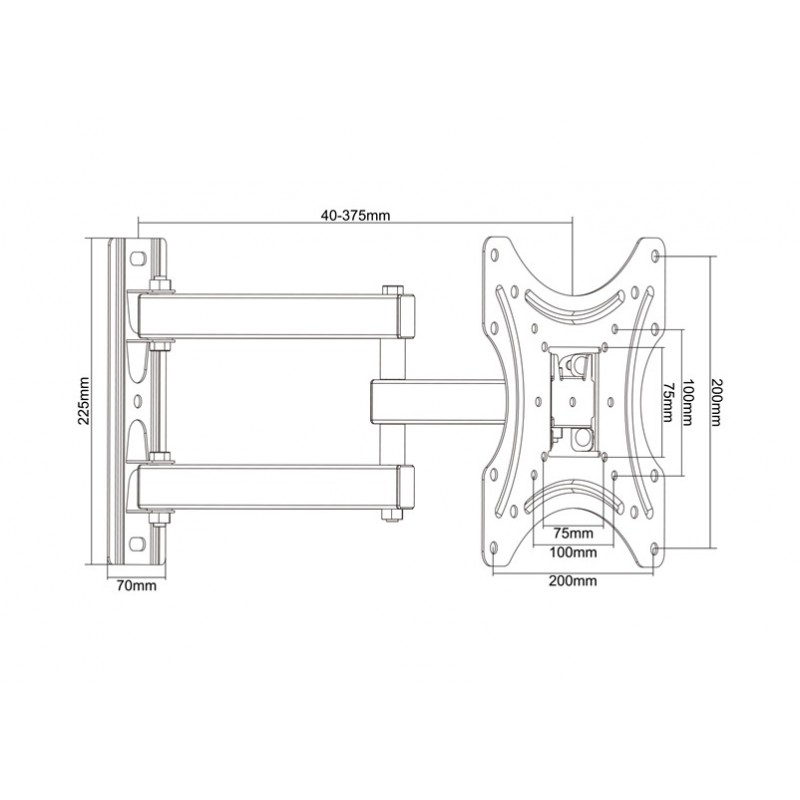 TELE TVS 21-223 Βάση για LCD- TV 13" έως 42" με κλίση και περιστροφή (49127)