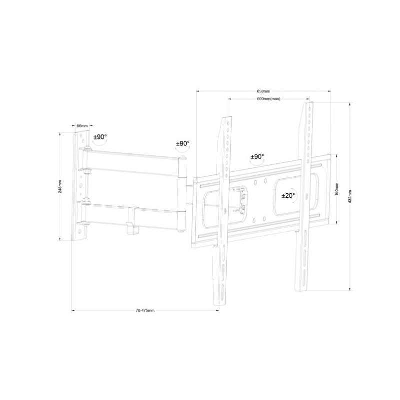 TELE TVS 36-443 Βάση για LCD- TV 32" έως 55"  (49130)